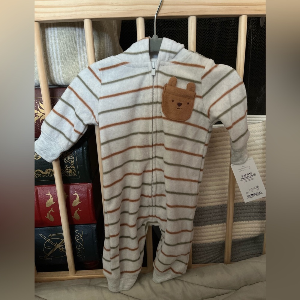 Striped fleece baby sleep and play